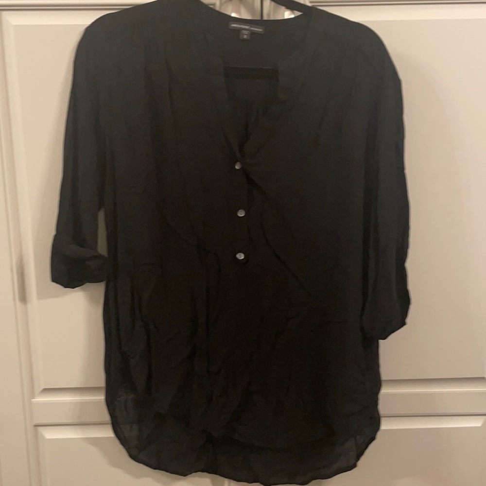 Black cuffed sleeve james Perse top